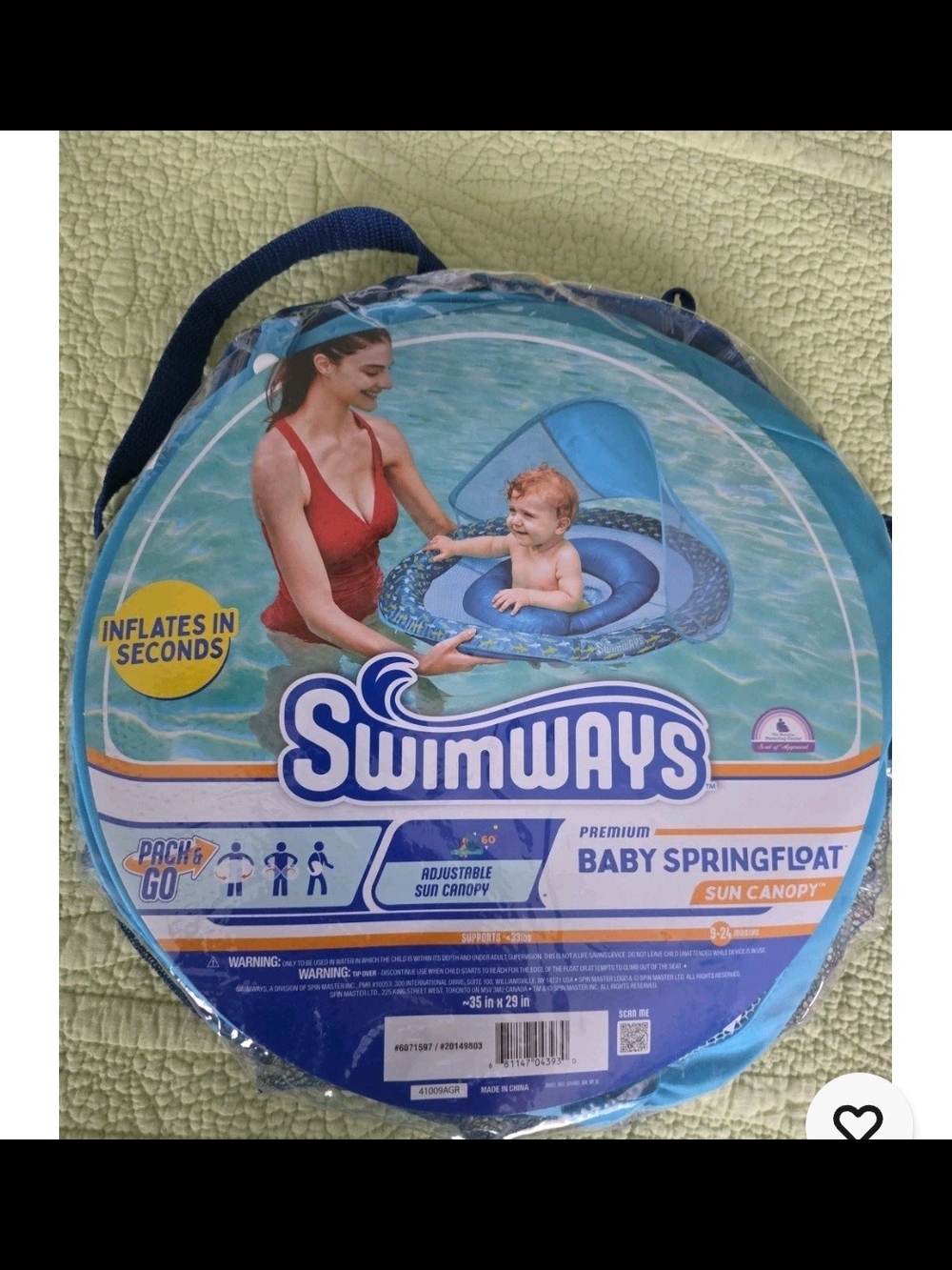 SwimWays Baby SpringFloat Sun Canopy - Blue